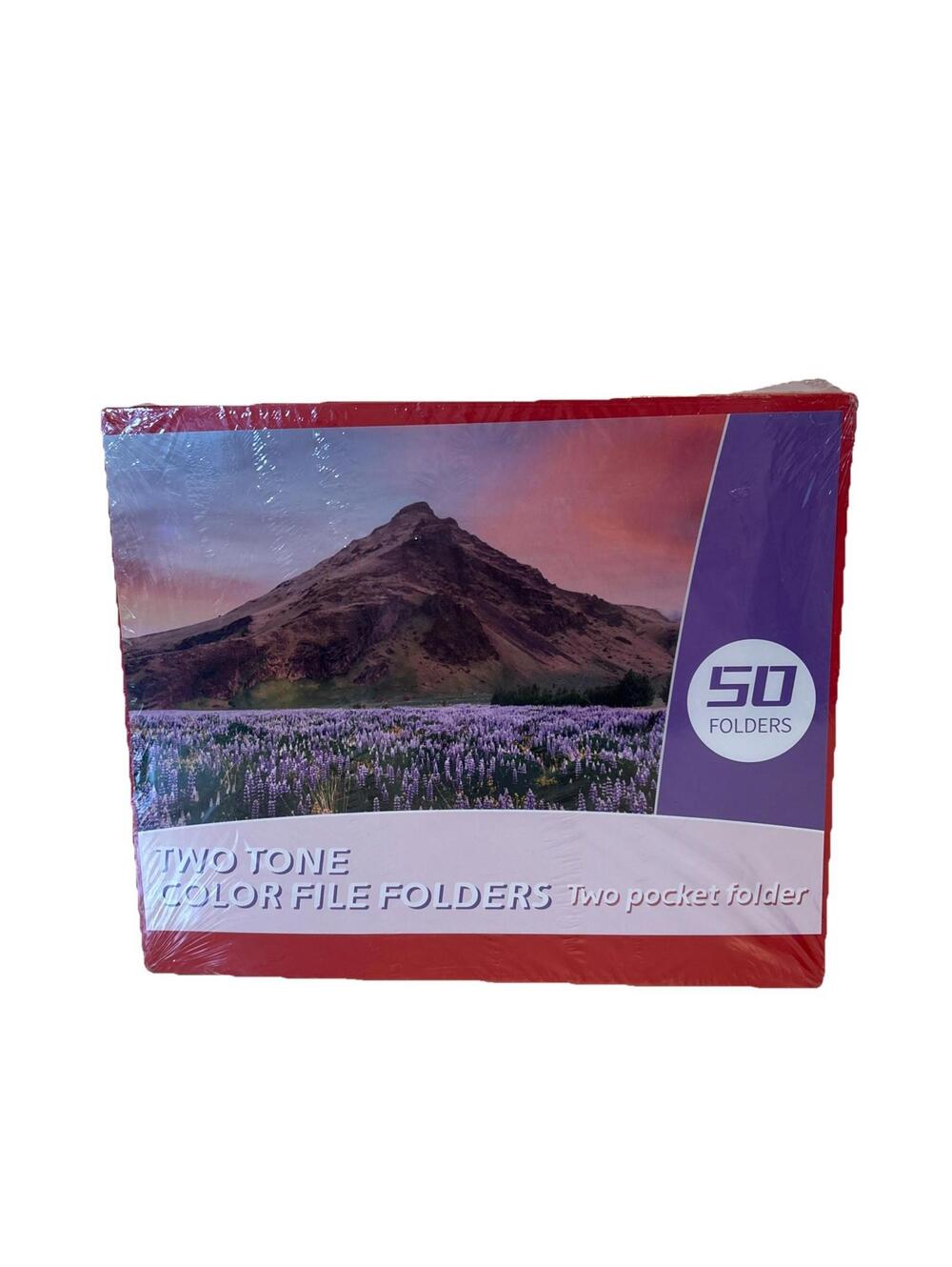Two Tone Color File Folders Two Pocket Folder 50 Count Red